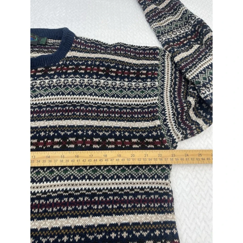 Vintage Etchings Mens Cotton Blend Striped Multicolor Size‎ L
